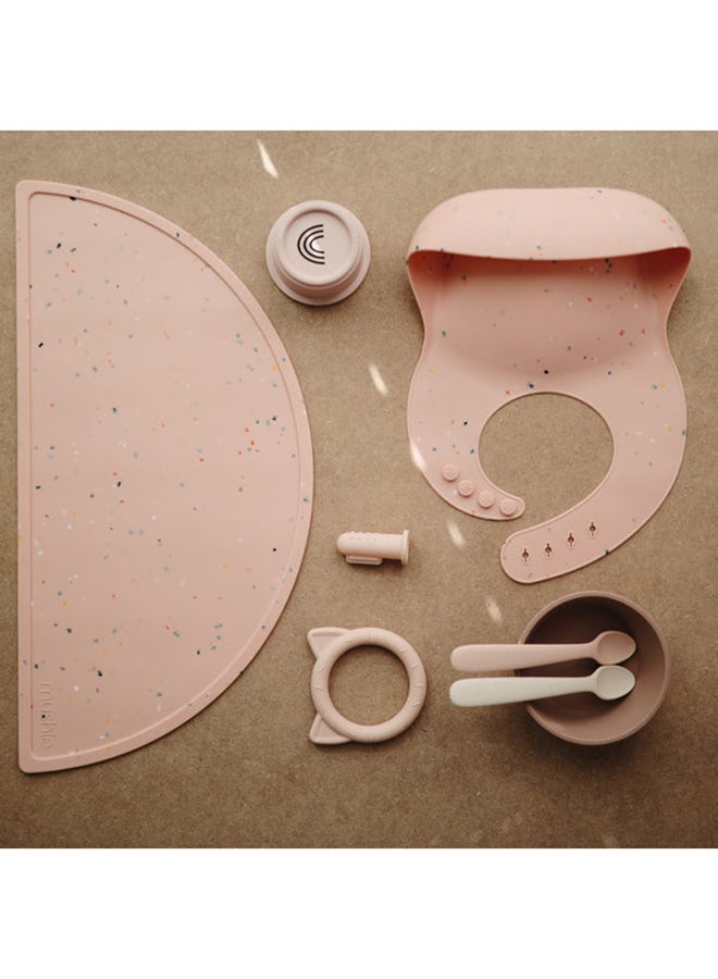 Silicone Feeding Placemat - Powder Pink Confetti