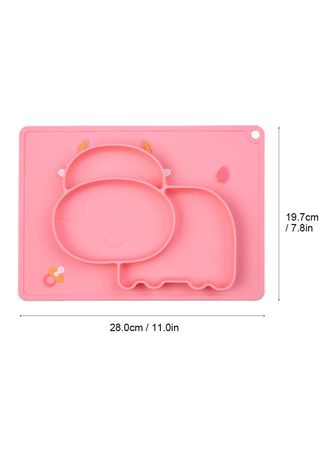 Cartoon Hippo-Shaped Baby Food Plate With Placement