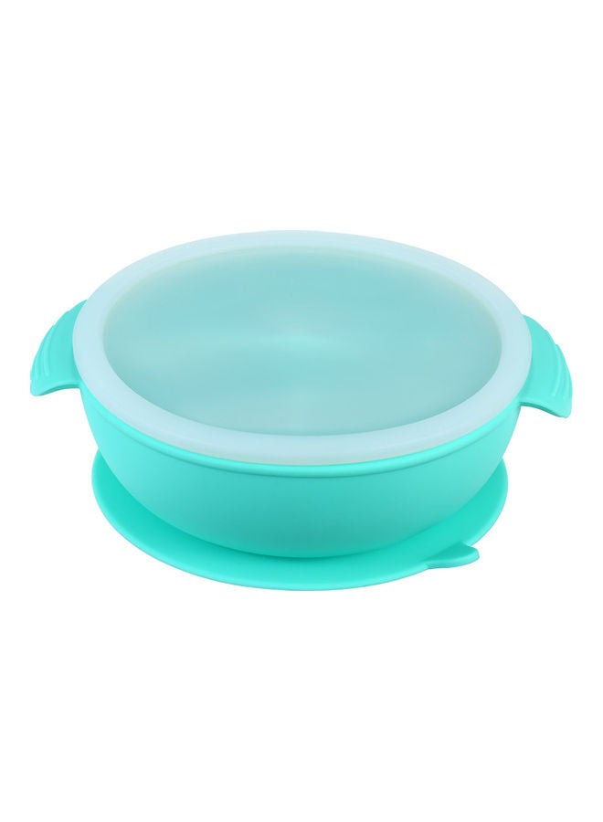 3-Compartment BPA-Free Heat-Resistant Silicone Food Plate with Straw and Lid