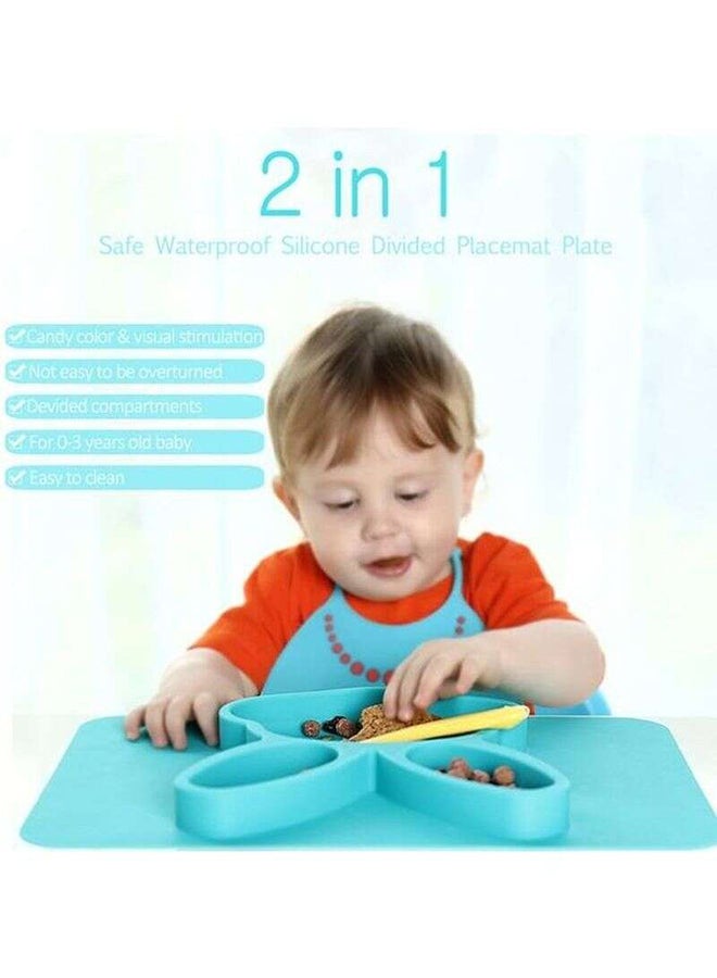 2-In-1 Waterproof Divided Placemat Plate Bowl