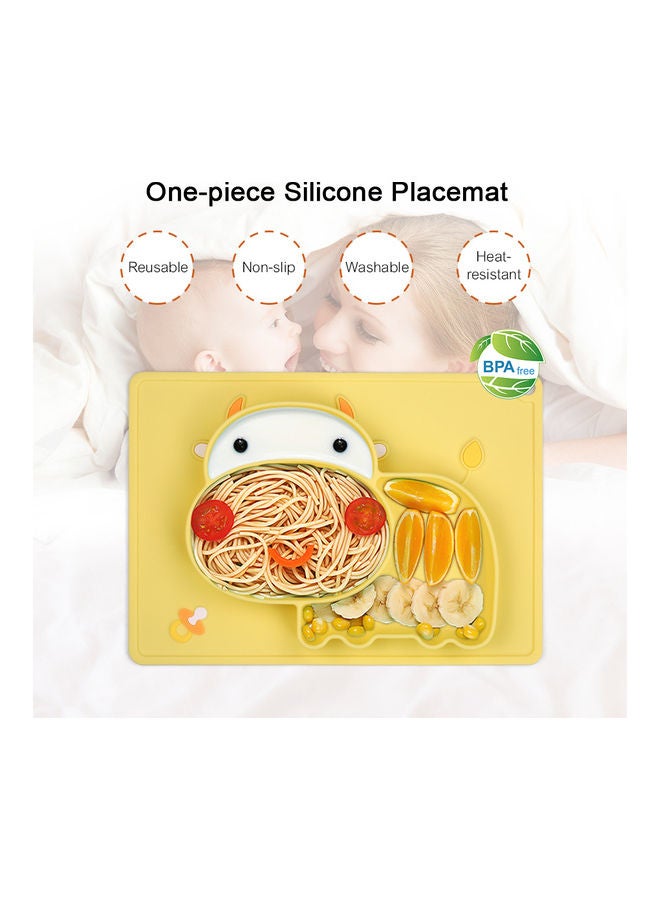 Hippo Shape Food Catching Non-Slip Heat-Resistant Silicone Baby Placemat