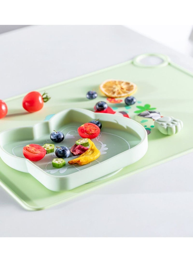 30 * 40cm green little fox children silicone table mat