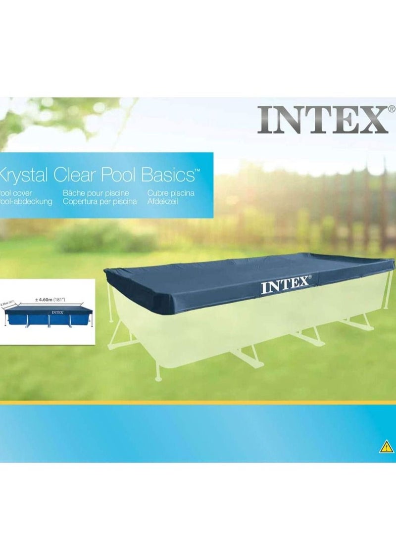 Intex copripiscina Rectangular,Intex Rectangular Pool Cover - 28039, Navy Blue