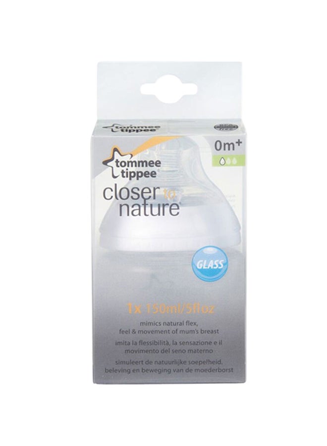 Closer To Nature Glass Fedding Bottle, 150ml - White/Clear