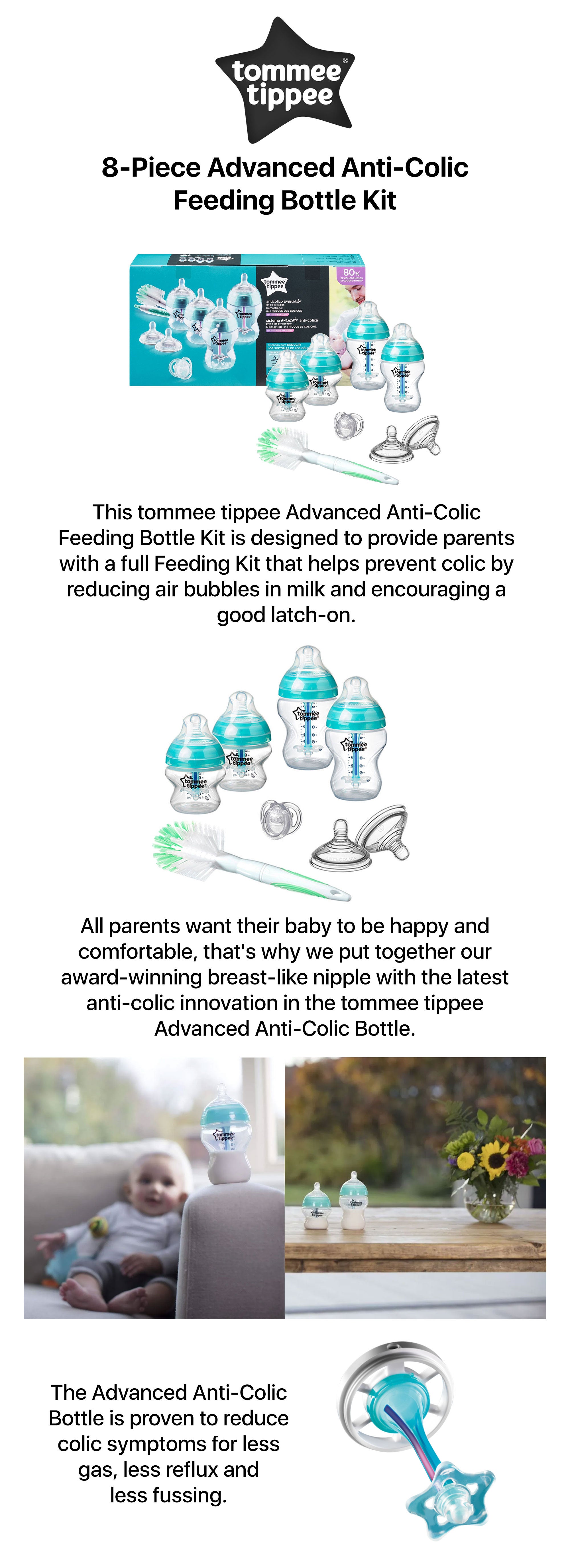 Advanced Anti Colic Newborn Baby Bottle Starter Kit With Breast - Like Teats And Unique Venting System - Assorted