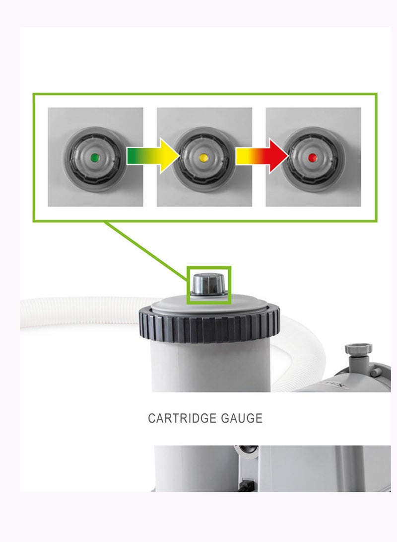 530 GPH Cartridge Filter Pump (220-240 Volt) by Intex - Clean and Crystal Clear Pool Water