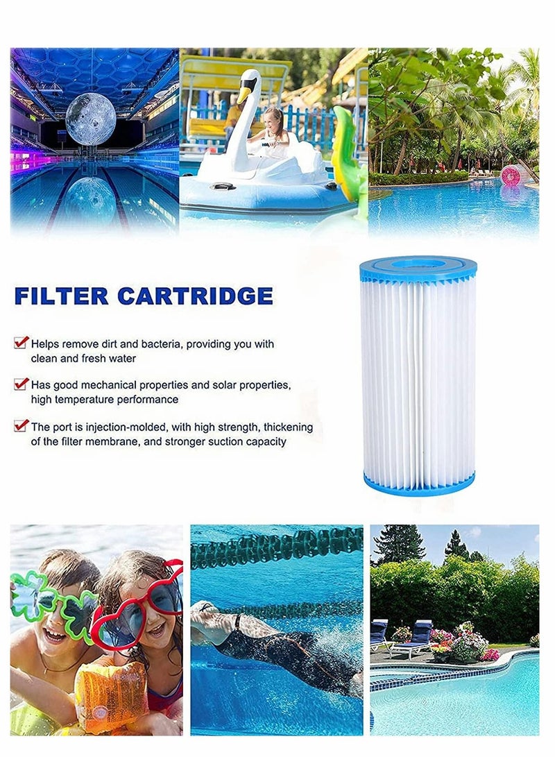 Type A or C Filter Cartridge for Intex 59900E and 29000E Pump, Bestway III Element Pool Spa Easy Set Filters, Washable Filters (3 PCS)