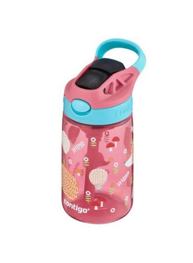 Kids Water Bottle With Redesigned Autospout Straw 14 Oz. Pink Hedge Hog