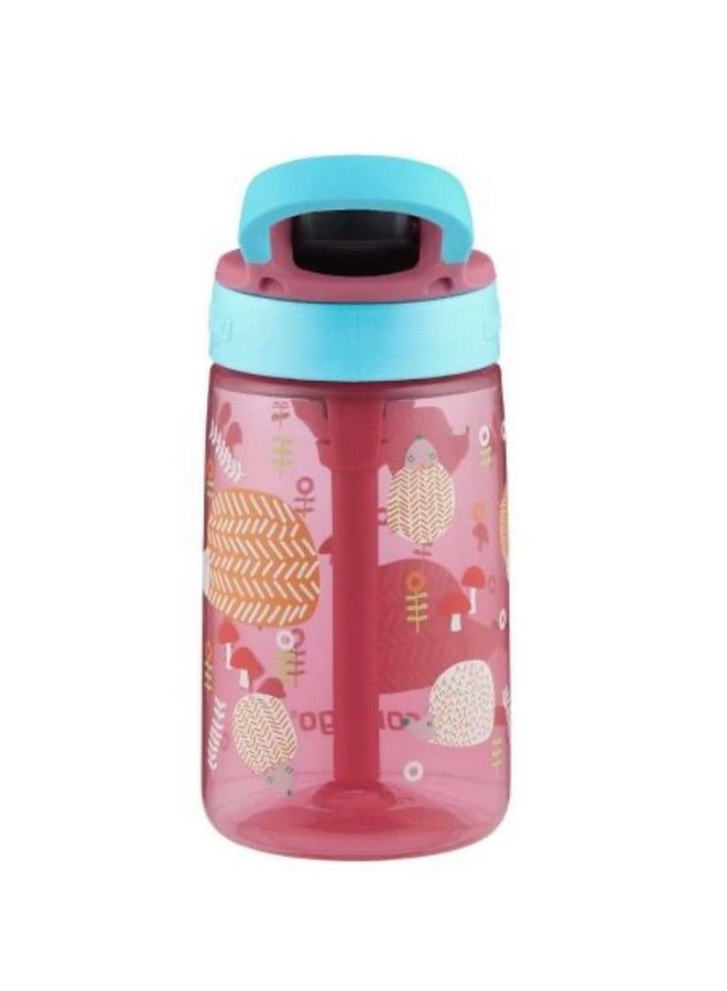 Kids Water Bottle With Redesigned Autospout Straw 14 Oz. Pink Hedge Hog