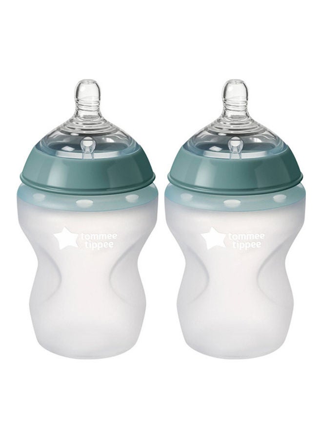 Pack Of 2 Closer To Nature Soft Feel Silicone Baby Bottles - 260Ml