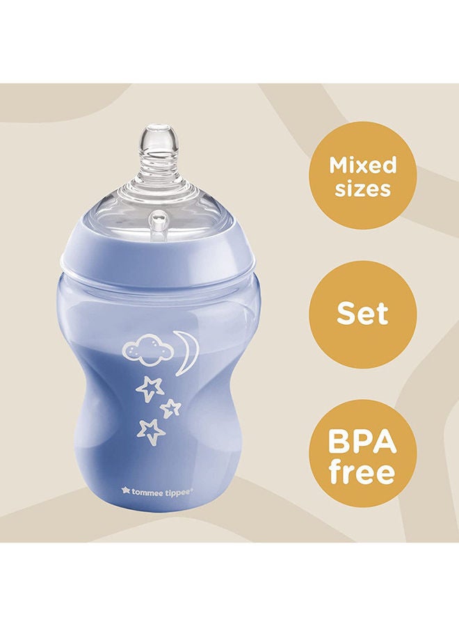 Closer To Nature Newborn Baby Bottle Starter Kit, Breast-Like Teats With Anti-Colic Valve, Mixed Sizes, Pink