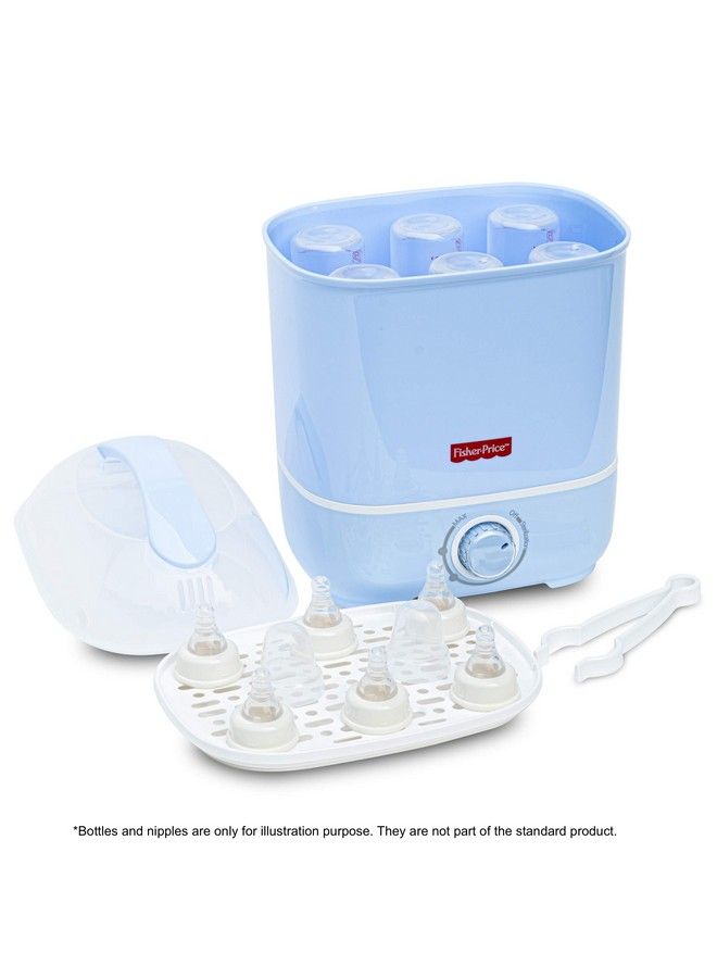 Steam Max 6 Bottle Sterilizer For Baby Milk Bottles And Accessories ( Blue And White )