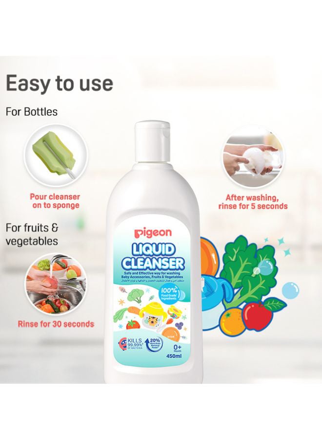 Liquid Cleanser For Baby Accessories, Fruits And Vegetables 450 ML, 0 Months +