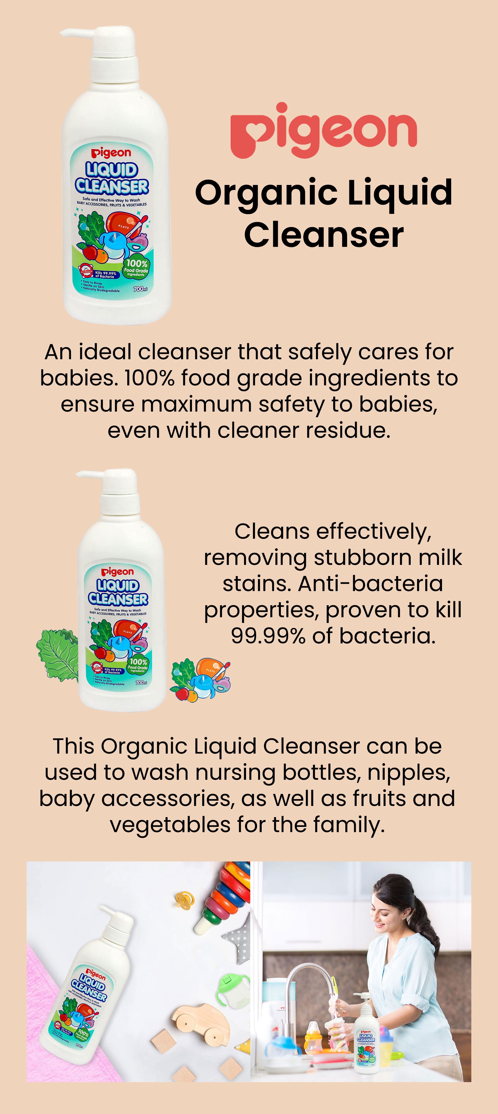 Liquid Cleanser For Baby Accessories And Fruits With Vegetable 700ml