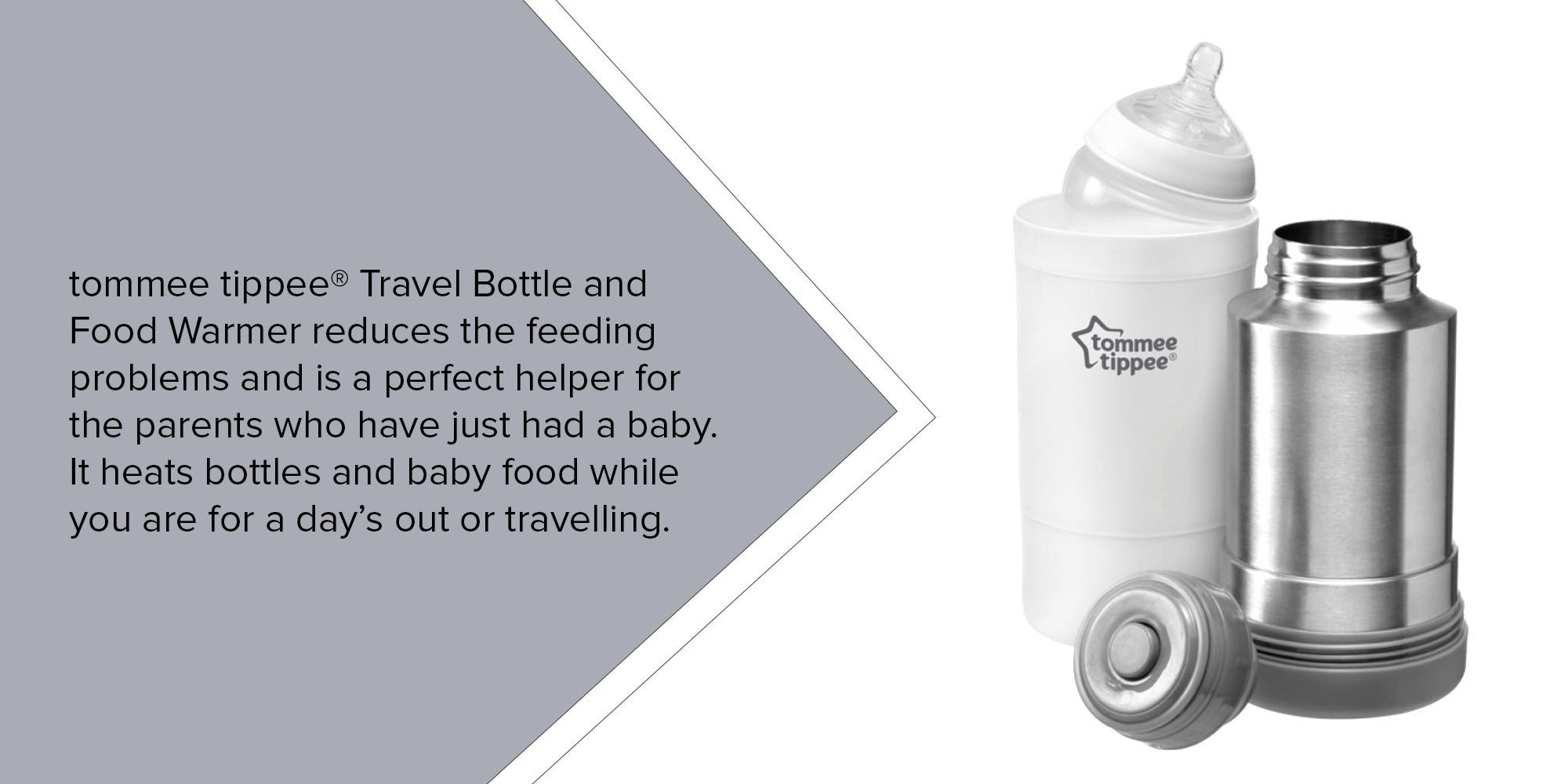Closer To Nature Travel Bottle And Food Warmer - Silver/White/Grey