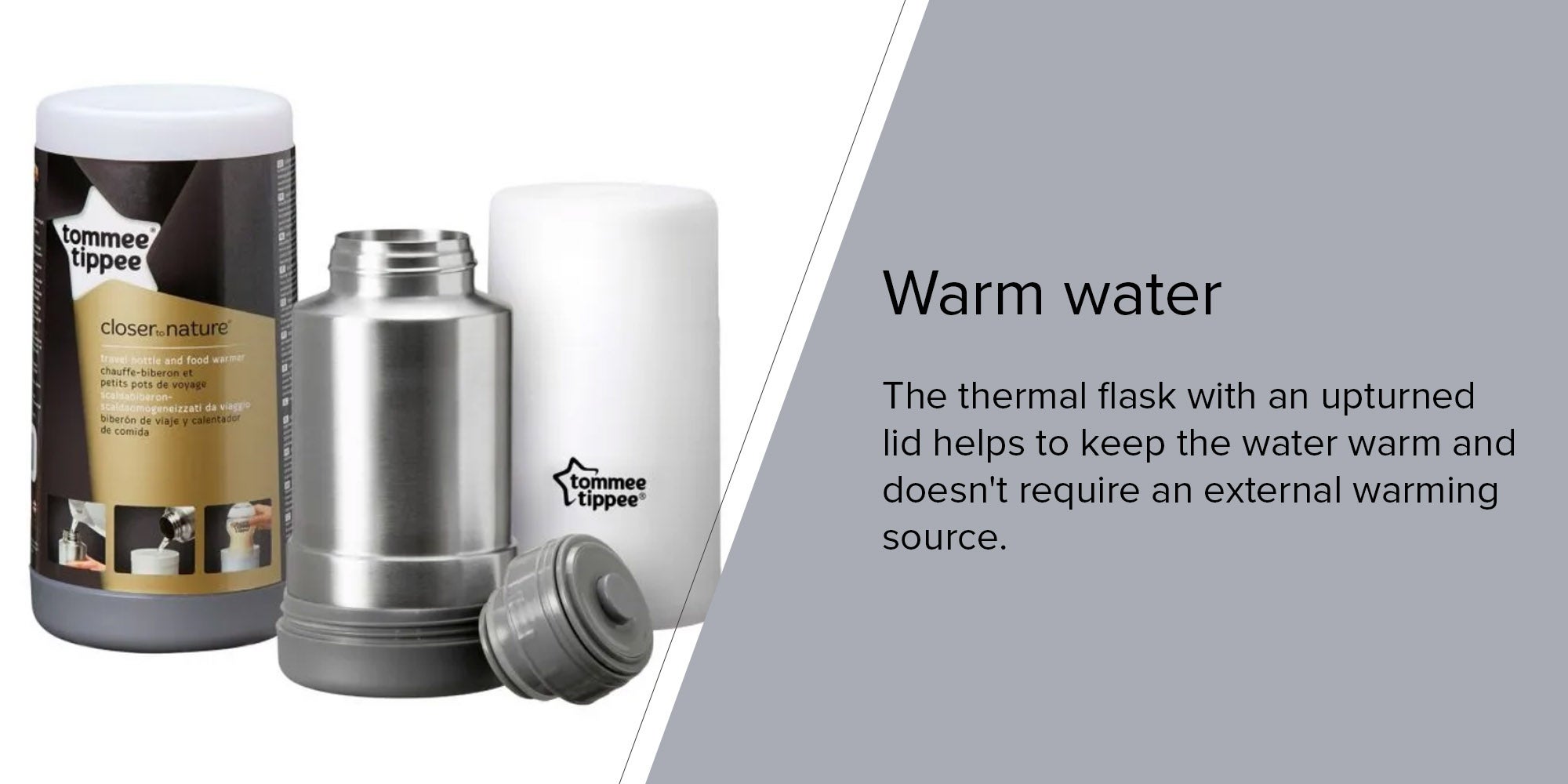 Closer To Nature Travel Bottle And Food Warmer - Silver/White/Grey