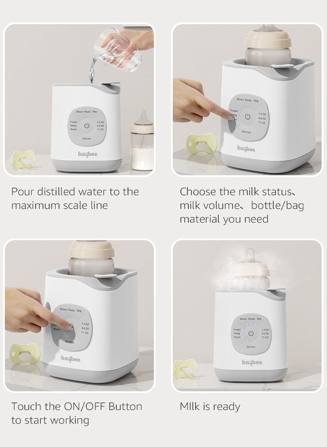 10 In 1 Baby Bottle Warmer And Sterilizer, Electric Baby Food,Water And Milk Heater, Defrost with Manual Temperature Adjustment And Single Bottle, Baby Feeding Bottle Sterilizer
