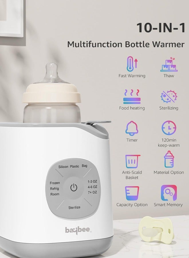 10 In 1 Baby Bottle Warmer And Sterilizer, Electric Baby Food,Water And Milk Heater, Defrost with Manual Temperature Adjustment And Single Bottle, Baby Feeding Bottle Sterilizer