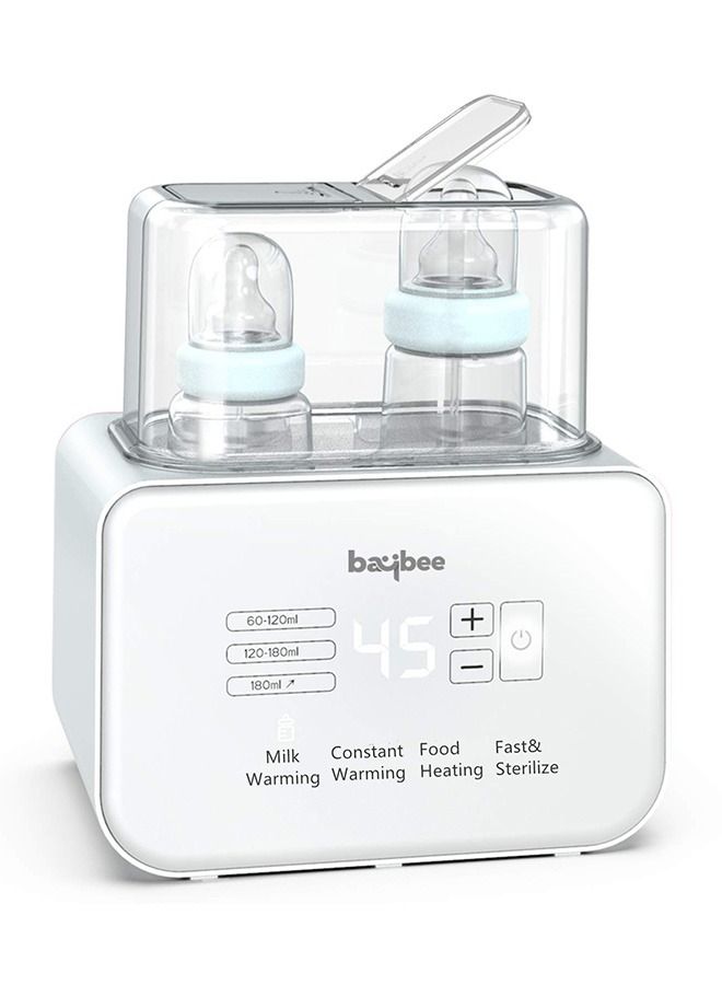 6 In 1 Baby Bottle Warmer And Sterilizer Electric Baby Food Water Milk Heater And Defrost With Double Bottle Lcd Temperature Display Smart Bpa Free Nipple Feeding Bottle Sterilizer Grey