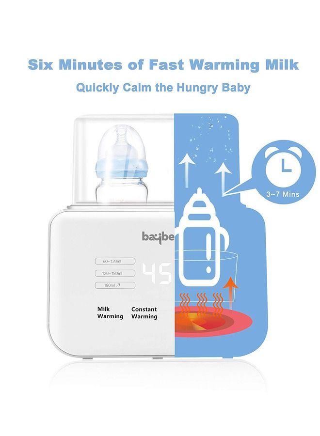 6 In 1 Baby Bottle Warmer And Sterilizer Electric Baby Food Water Milk Heater And Defrost With Double Bottle Lcd Temperature Display Smart Bpa Free Nipple Feeding Bottle Sterilizer Grey