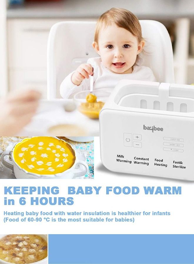 6 In 1 Baby Bottle Warmer And Sterilizer Electric Baby Food Water Milk Heater And Defrost With Double Bottle Lcd Temperature Display Smart Bpa Free Nipple Feeding Bottle Sterilizer Grey