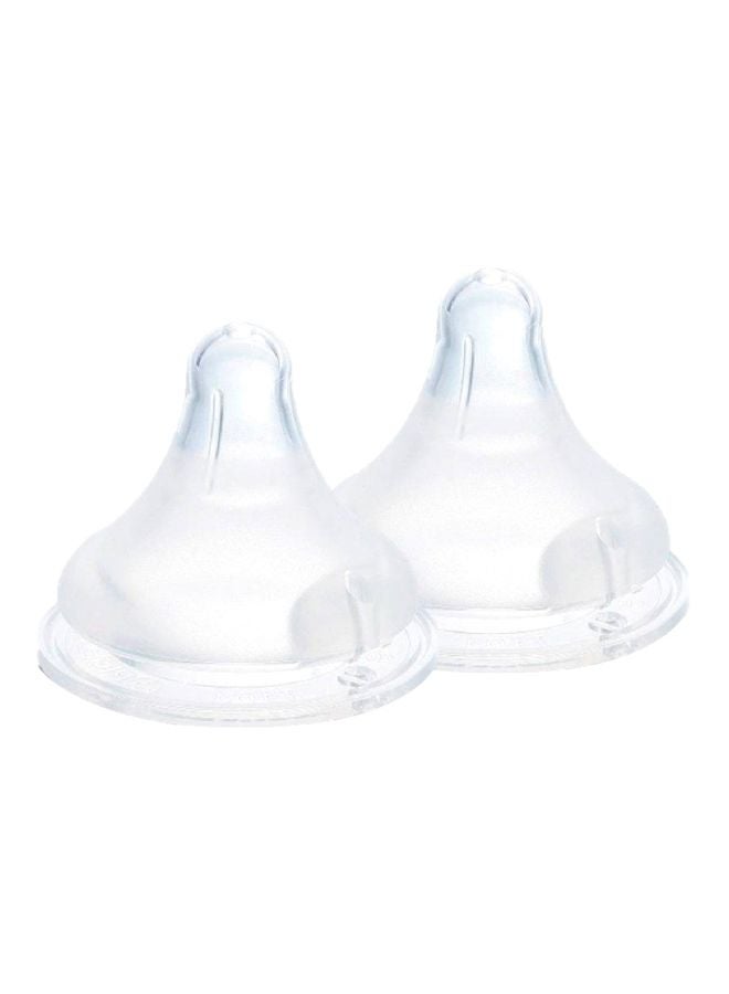 Softouch Peristaltic Plus Wide-Neck Nipple, 0+ SS, Pack of 2 - Clear