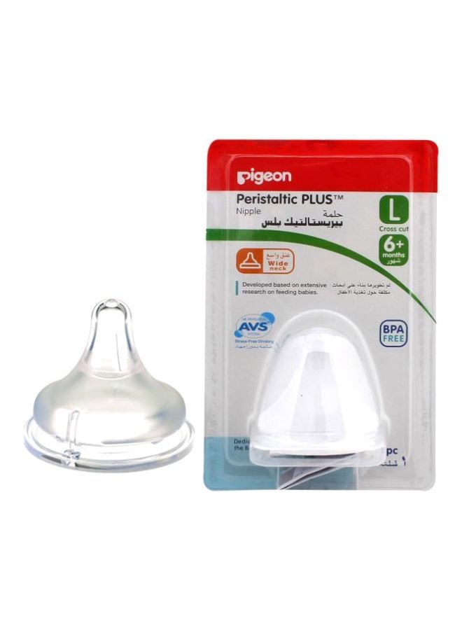 Peristaltic Plus Wide-Neck Nipple BPA Free, 6+ M - Clear