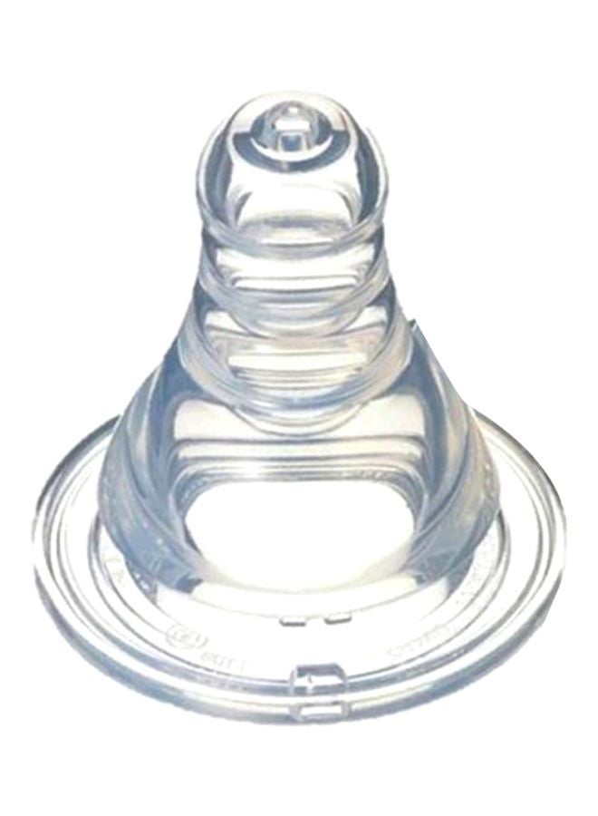 Slim Neck Type Peristaltic Silicone Nipple, Large, Clear