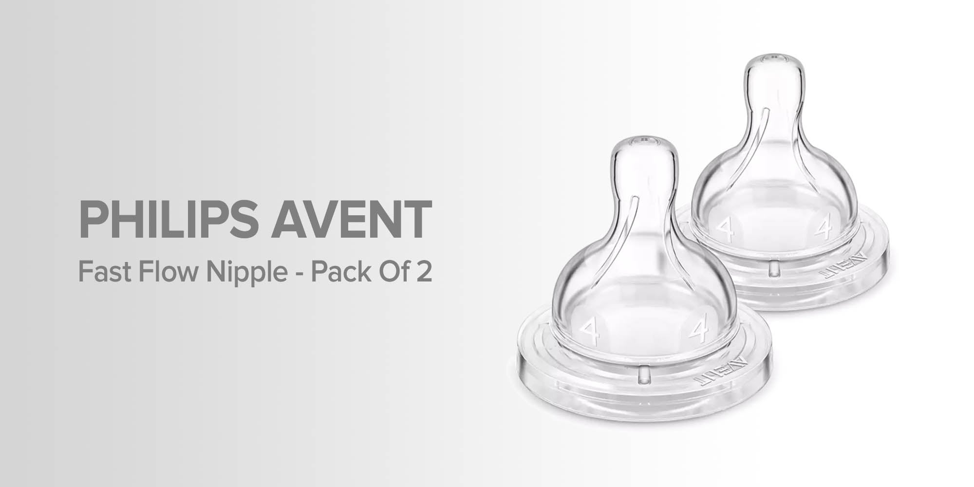 Pack Of 2 Fast Flow BPA Free Breast Shaped Bottle Teats 6m+, SCF634/27