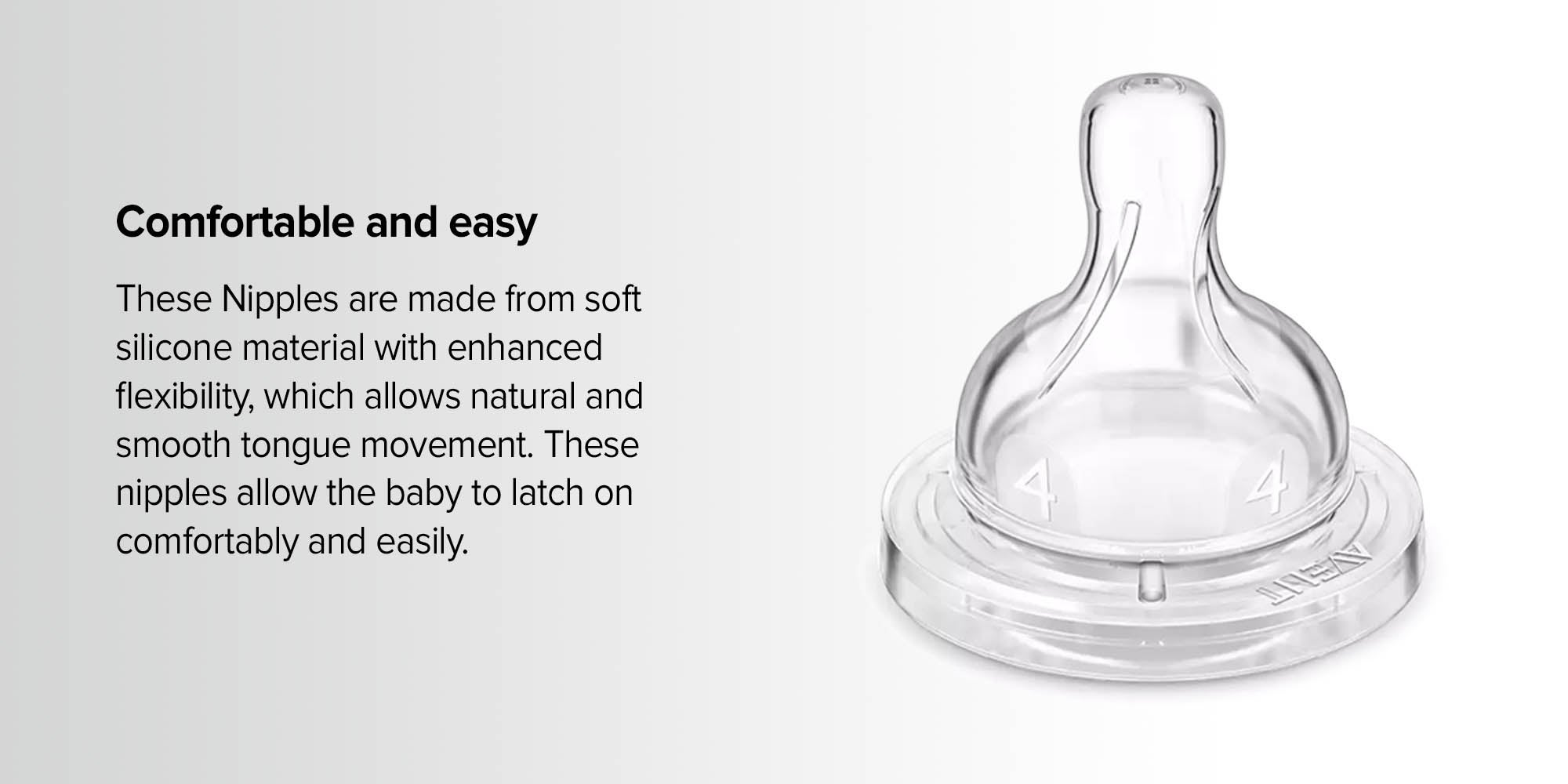 Pack Of 2 Fast Flow BPA Free Breast Shaped Bottle Teats 6m+, SCF634/27