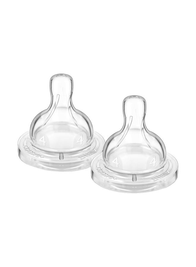 Pack Of 2 Fast Flow BPA Free Breast Shaped Bottle Teats 6m+, SCF634/27