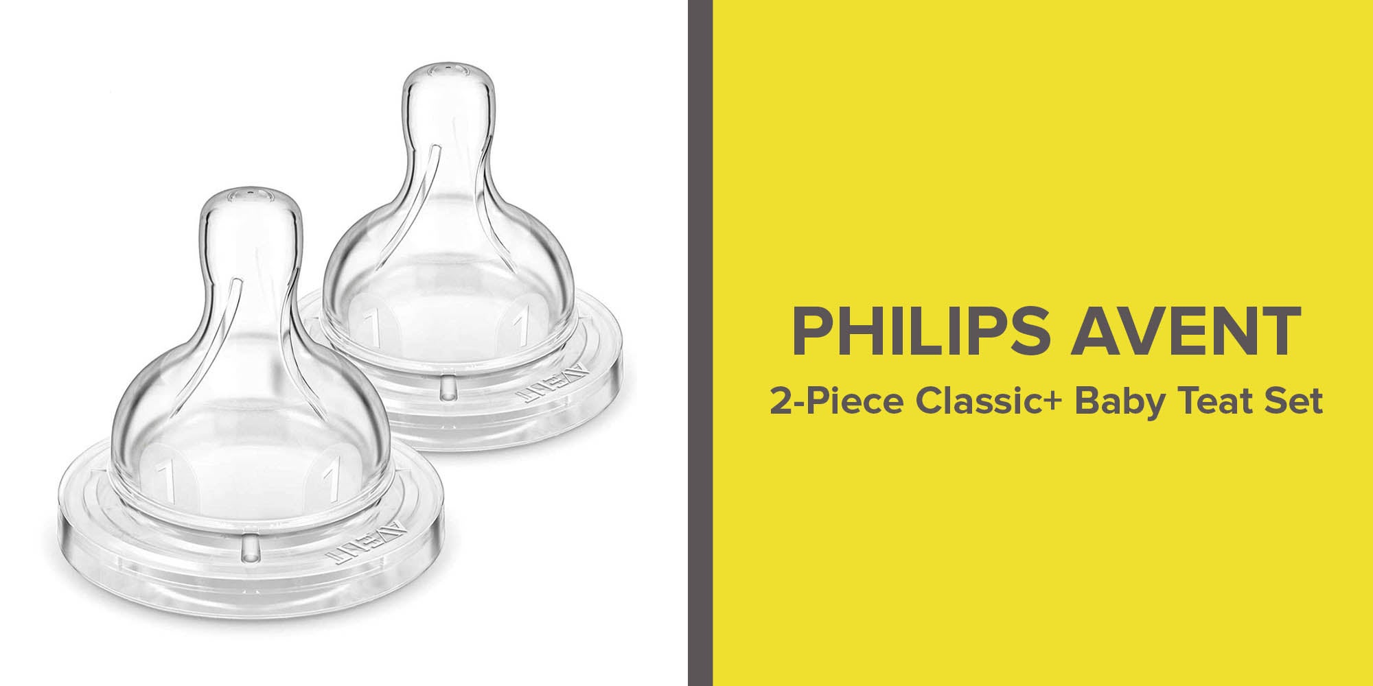 Pack Of 2 Classic Plus Baby Teat, 0 Months+