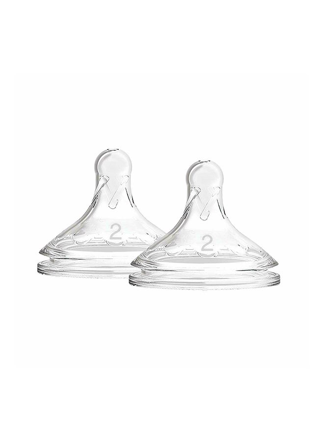 2-Piece Silicone Wide-Neck Bottle Nipple Set