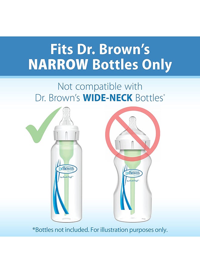Natural Flow Level 2 Narrow Baby Bottle Silicone Nipple, Medium Flow, 3M+, 100% Silicone Bottle Nipple, 6 Count