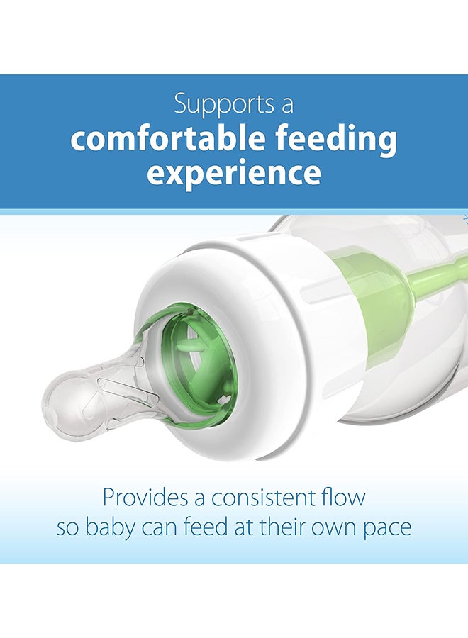 Natural Flow Level 2 Narrow Baby Bottle Silicone Nipple, Medium Flow, 3M+, 100% Silicone Bottle Nipple, 6 Count