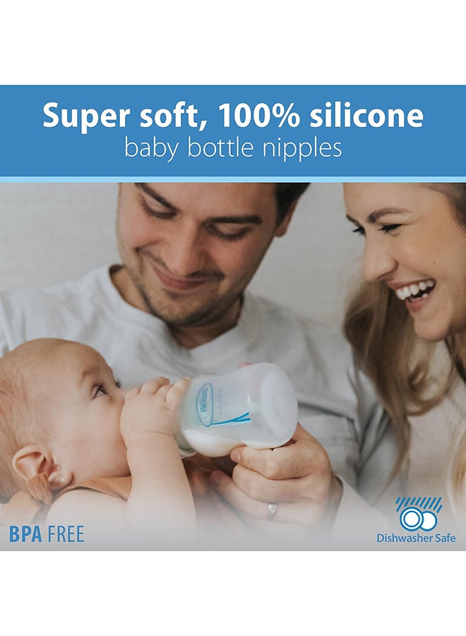 Natural Flow Level 2, Wide-Neck Baby Bottle Silicone Nipple, Medium Flow, 3M+, 100% Silicone, 2 Count (Pack Of 1)