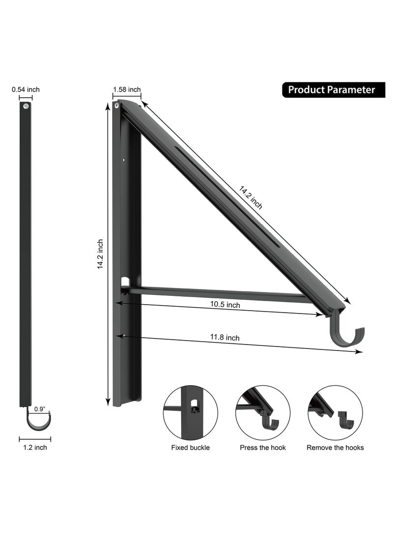 Retractable Clothes Rack, Stealth Clothes Drying Hangers, Wall Mounted Folding Clothes Hanger Drying Rack for Laundry Room Closet Storage Organization (Black)