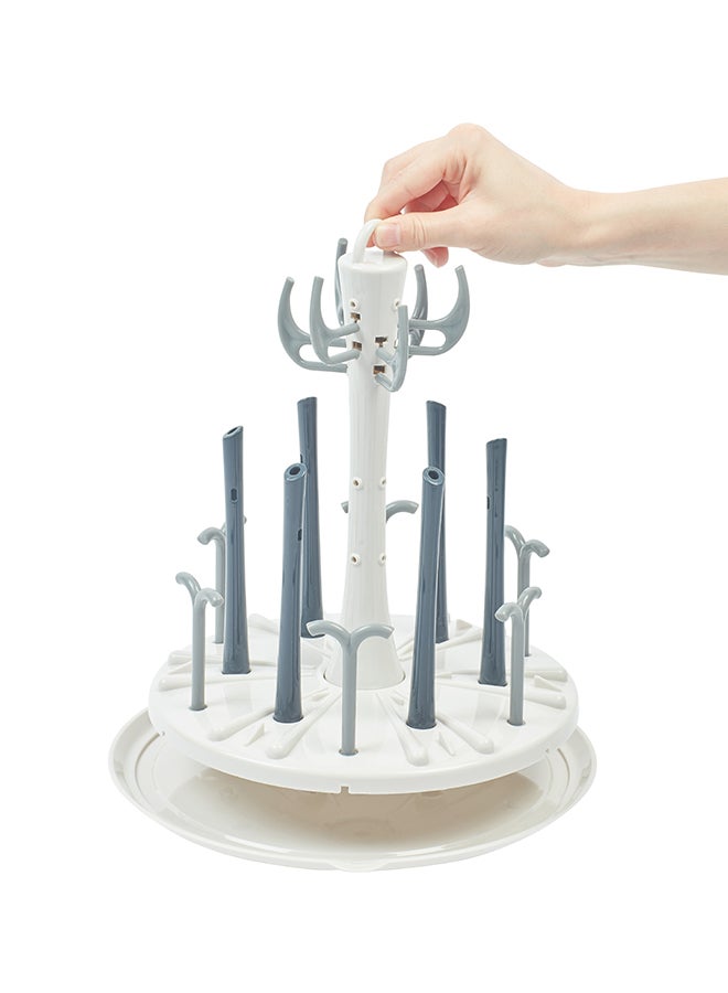 Drying Rack, Organizer For Baby Bottles And Accessories, Toddler Sippy Cups - White