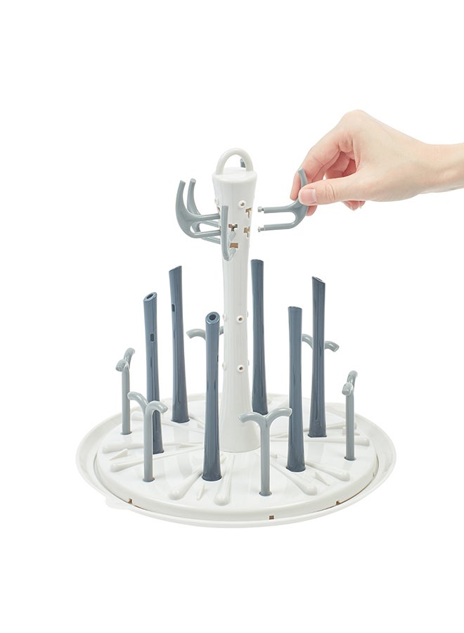 Drying Rack, Organizer For Baby Bottles And Accessories, Toddler Sippy Cups - White