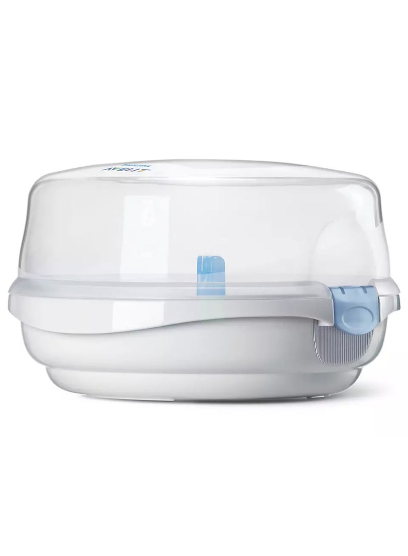 Durable And Fast Microwave Steam Sterilizer With New Compact Design For Little Baby, White - SCF281/03