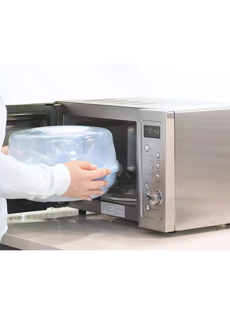 Durable And Fast Microwave Steam Sterilizer With New Compact Design For Little Baby, White - SCF281/03