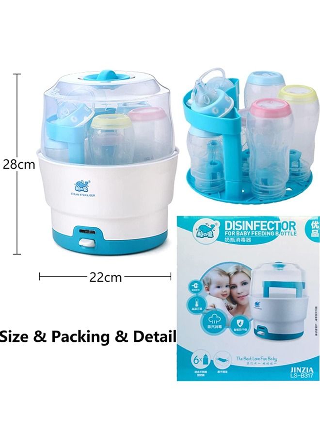 Baby Bottle Sterilizer Bottle Steam Sterili-zer for Baby Bottles BPA Free Pacifiers Breast Pumps Large Capacity and 99.99% Cleaned in 8 Mins Holds up to 6 Bottles Easy to Operate