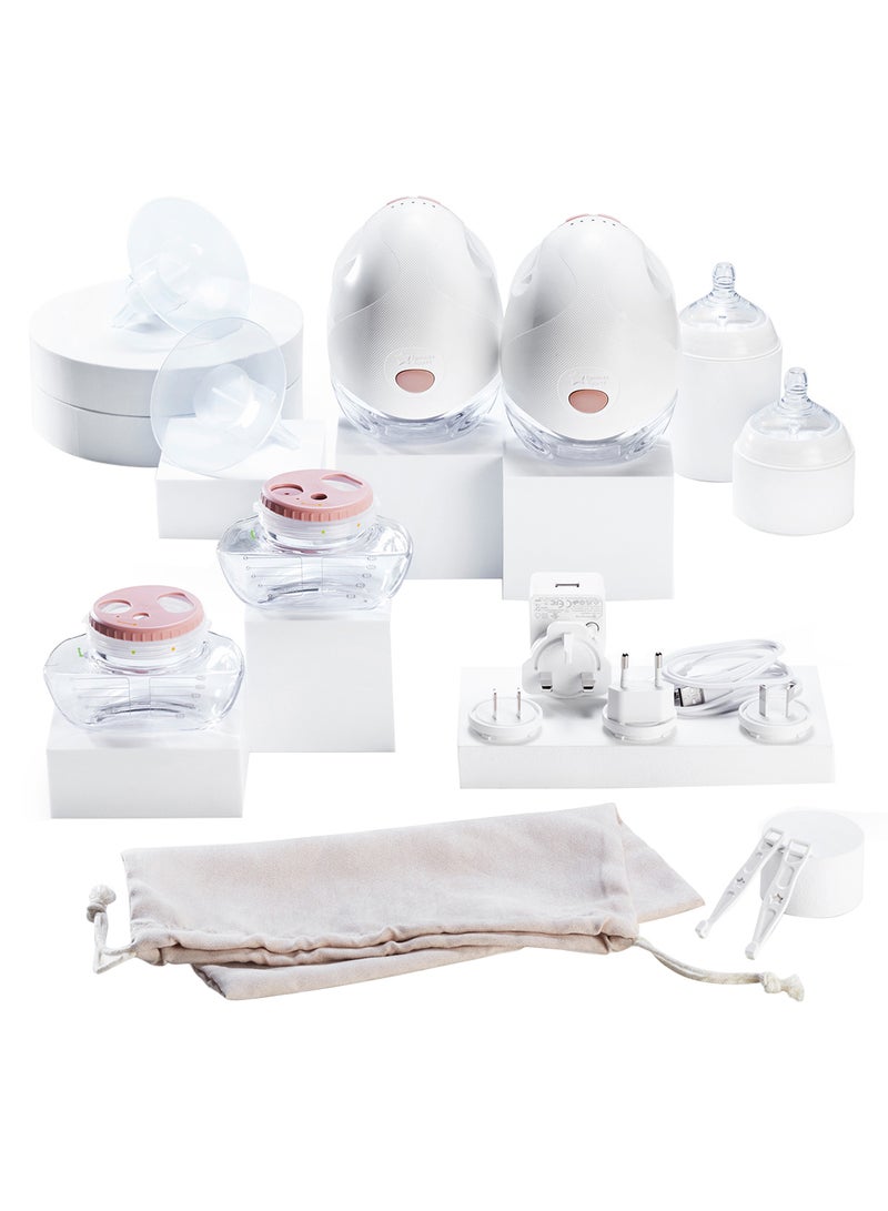 Pack Of 2 Made For Me Double Electric Wearable Breast Pump White And Pink