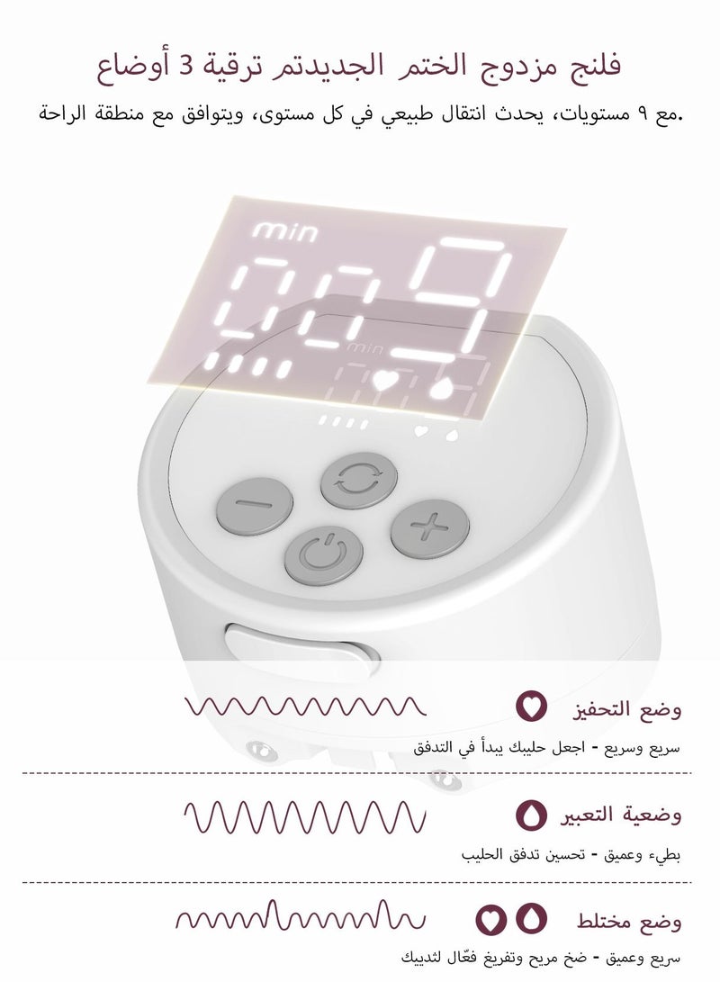 S12 Pro Double Breast Pump Electric, Portable, Smart Display, 3 Modes, And 9 Levels -  Pack Of 2