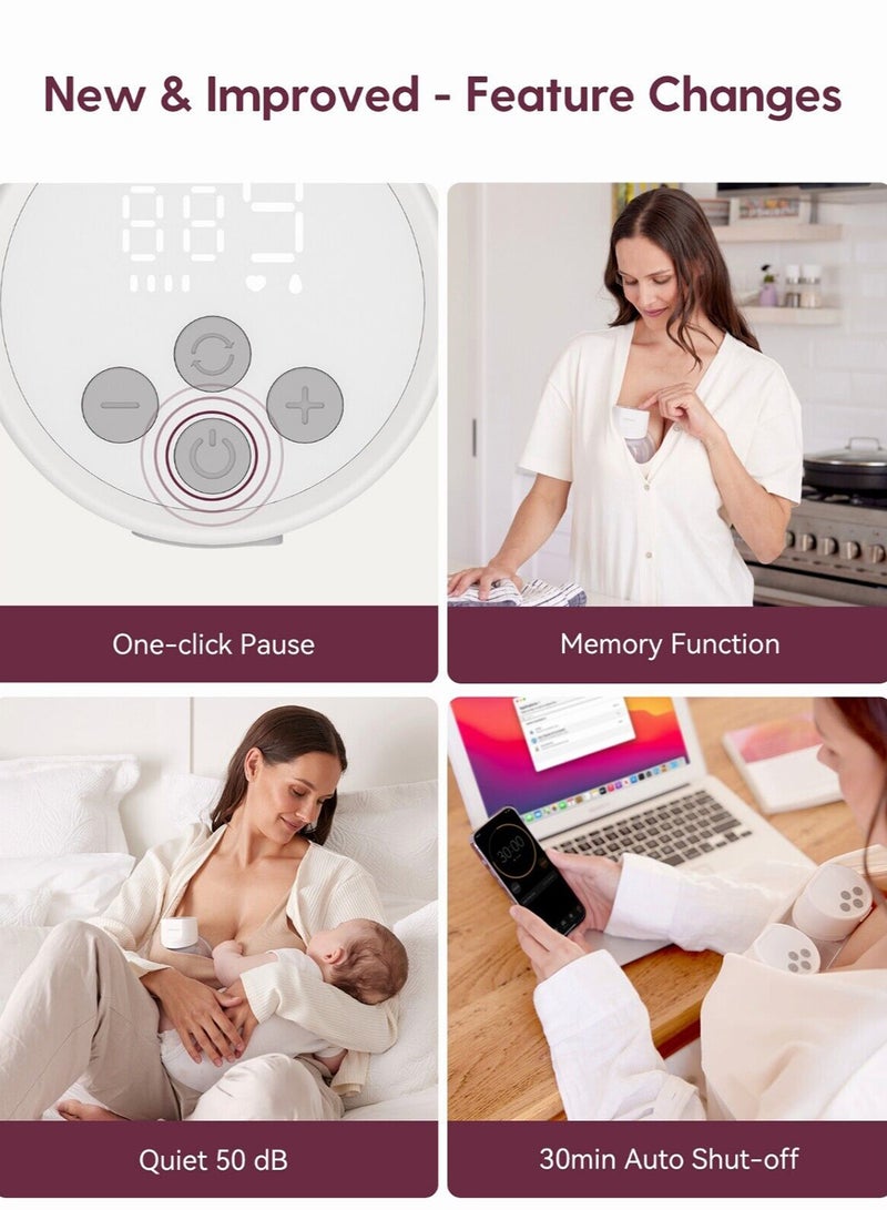 Hands-Free Double Breast Pump S12 Pro, Wearable Pump with Comfortable Double-Sealed Flange 24mm, 3 Modes And 9 Levels