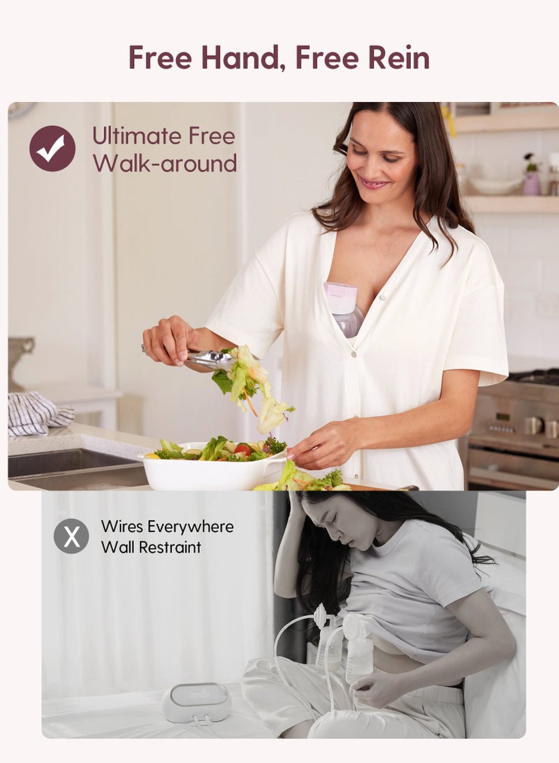Hands-Free Double Breast Pump S12 Pro, Wearable Pump with Comfortable Double-Sealed Flange 24mm, 3 Modes And 9 Levels
