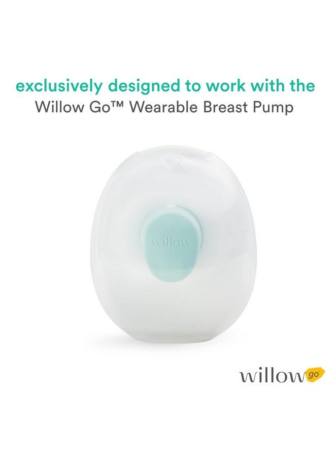 Willow Go 7Oz Reusable Breast Milk Container Set 2 Pack ; Holds Breast Milk For The Willow Go Wearable Double Electric Breast Pump ; Breastfeeding Essentials For Hands Free Pumping