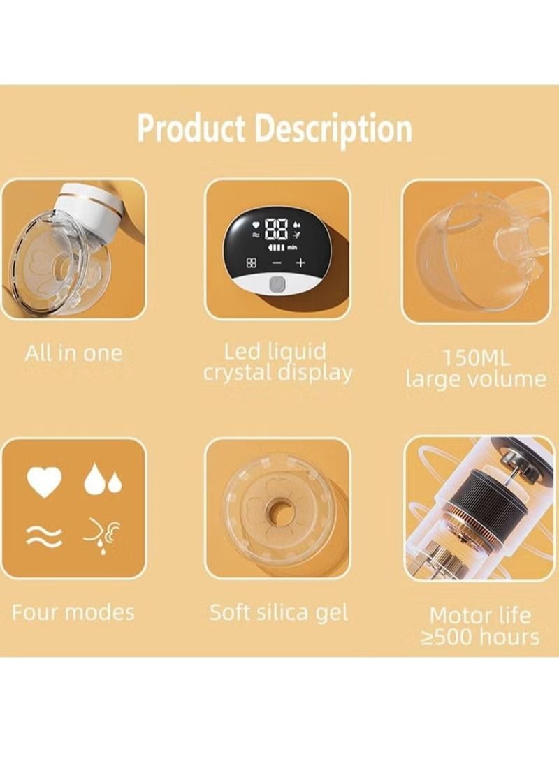 Portable Wearable Electric Hands Free Breast Pump