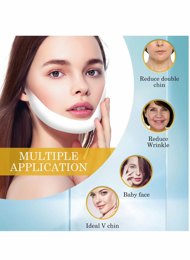 V-Shaped Slimming Face Mask, Double Chin Reducer Lift Tape, Jawline Shaper Strap Neck Tape Lifting Mask for Firming and Tightening Skin