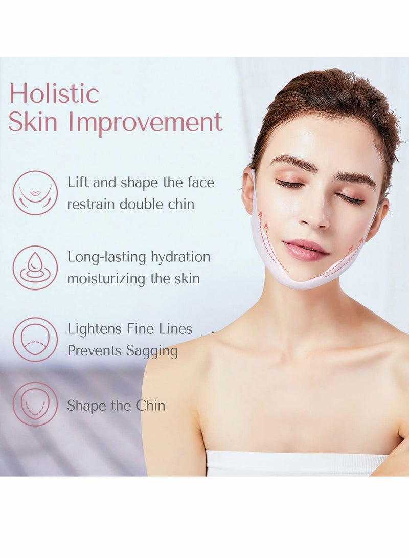 V-Shaped Slimming Face Mask, Double Chin Reducer Lift Tape, Jawline Shaper Strap Neck Tape Lifting Mask for Firming and Tightening Skin